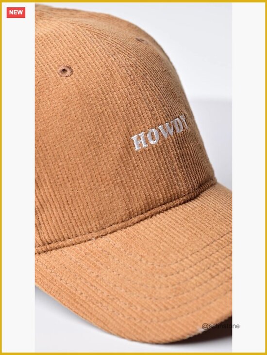 Corduroy Baseball Cap, Adjustable Embroidered Hat, One Size Fits Most main image 4